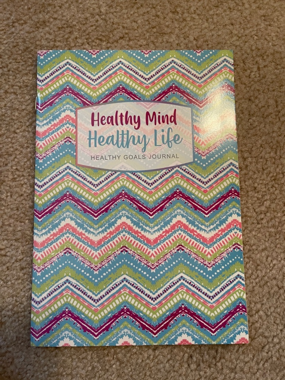 Healthy Mind Healthy Life Goals Journal - Multicolor Chevron